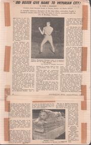Magazine - Naming of Bendigo, Did Boxer Give Name to Victorian City?, 1962