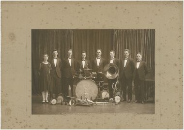 Photograph - Photograph of a band - three different images.  Powell Collection, G. L. Powell Collection