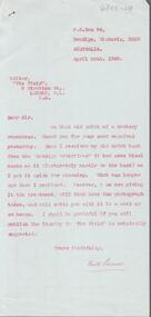 Letter - Bendigo the Racehorse, 17th Fabruary 1968
