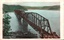 This coloured card shows a railway bridge crossing a broad river with a steamer below; on the card is printed “HAWKESBURY BRIDGE.”