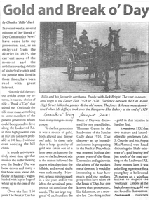 Newspaper - Newspaper articles by Ken Arnold, Hindsights, 1999 - 2001