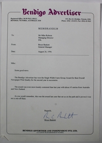 Memorabilia - Bendigo Advertiser Collection: Meacham Award