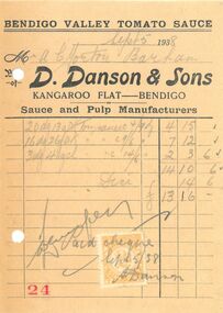 Financial record - INVOICE COLLECTION: D. Danson & Sons