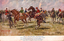 This coloured card shows jockeys and racehorses gathering before a race, with one horse rearing: On the card is printed “CHARLES HAMMOND. No. 2. How We Beat The Favourite Some parting injunction, bestowed with great unction, I tried to recall, but forgot like a dunce, When Reginald Murray, full tilt on White Surrey, Came down in a hurry to start us at once.”