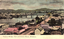 1405.239 This coloured card shows Brisbane and the Victoria Bridge viewed across the river from an elevated position: On the card is printed “Victoria Bridge, from Parliament House, Brisbane.”