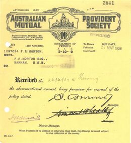 Financial record - INVOICE COLLECTION: The Australian Mutual Provident Society