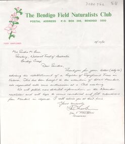 Document - National Trust Collection: Significant Trees - five letters re: significant trees projects, 1974 -1982