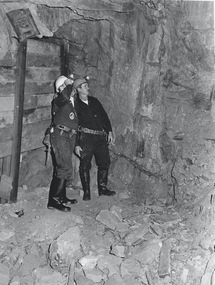 Photograph - AUSTIN COLLECTION:  two men underground at Williams United Gold Mine, Eaglehawk, 1987