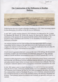 Document - Melbourne Bendigo Railway