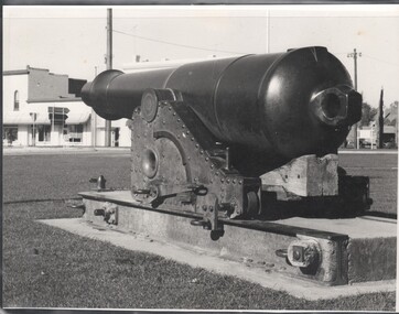 Photograph - National Trust Collection: mounted canon outside the Eaglehawk Town Hall