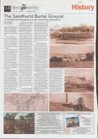 Newspaper - Sandhurst Burial Ground, December 2020
