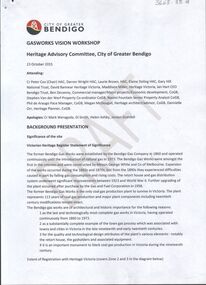 Document - Gasworks Vision Workshop, 2015