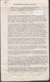 Document - National Trust Collection:  Report dated 23/11/1967 to National Trust (Bendigo) on the significant cast-iron verandahs in Bendigo, following a visit on 7 & 8 July 1967, 7 July 1967