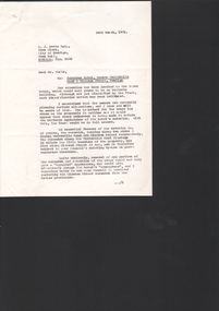 Document - National Trust Collection:  Letter dated 26/03/1971, to Town Clerk, A.J. Watts, from S.R. Birch, Administrator of National; Trust of Australia (Victoria)re: Suburban Hotel, 26 March 1971