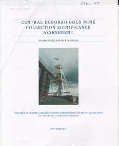 Document - Central Deborah Gold Mine Collection Significance Assessment