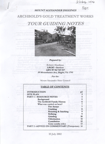 Document - Archbold's Gold Treatment Works, Robert J. Kaufman, LRGM Services, 15th June, 2002