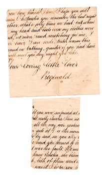 Part of letter from Reginald to 'unknown recipient'