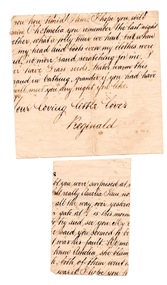 Part of letter from Reginald to 'unknown recipient'