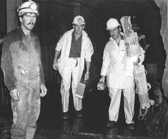 Photograph - Austin Collection: mine rescue team underground, 1980's