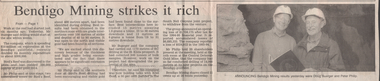 Newspaper - Kangaroo Flat Gold Mine Collection: shaft subsidence, 1995