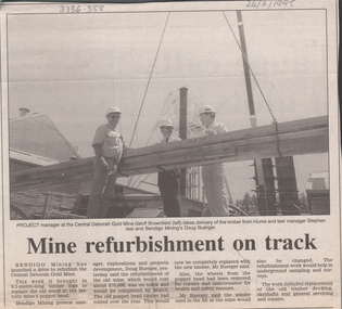 Newspaper - Kangaroo Flat Gold Mine Collection: Central Deborah Gold Mine, 24th June, 1995