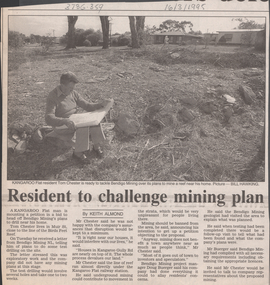 Newspaper - Kangaroo Flat Gold Mine Collection: Bendigo Mining NL Drilling, 16th March, 1995