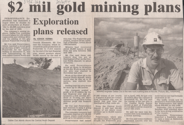 Newspaper - Kangaroo Flat Gold Mine Collection: mine exploration