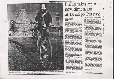 Document - National Trust Collection: Bendigo Pottery (Epsom) Pty Ltd - closure of the Bendigo Pottery, 07/1987