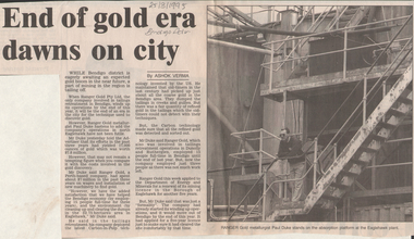 Newspaper - Kangaroo Flat Gold Mine Collection: shaft subsidence