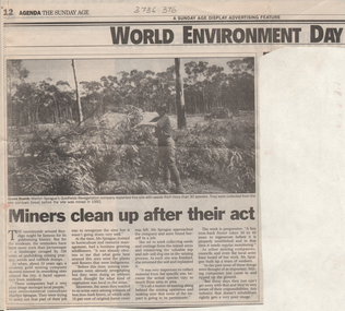 Newspaper - Kangaroo Flat Gold Mine Collection: mine revegetation