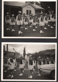 Photograph - William 'Bill' Theodore - two B&W photographs of two different marching girls' teams in formation - unknown date or team affiliation, unknown