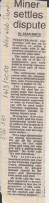 Newspaper - Kangaroo Flat Gold Mine Collection:  Perseverance G.M. Fosterville