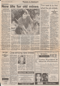 Newspaper - Kangaroo Flat Gold Mine Collection: Women in Mining