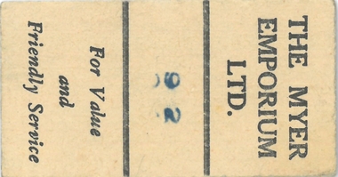 Ephemera - BENDIGO BUSINESSES COLLECTION: MYER