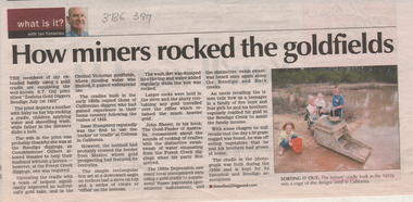 Newspaper - Kangaroo Flat Gold Mine Collection: Gold cradles, Unknown