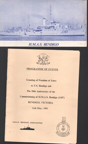 Document - William 'Bill' Theodore - invitation and program for events concerning H.M.AS. Bendigo on 14 October 1979 and on 11 May, 1979 & 1991