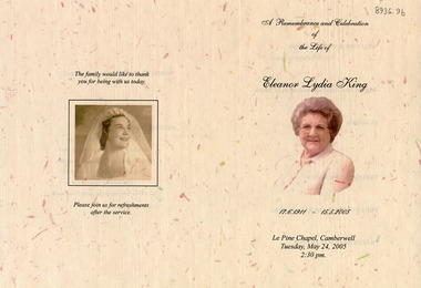 Remembrance Service Eleanor Lydia King