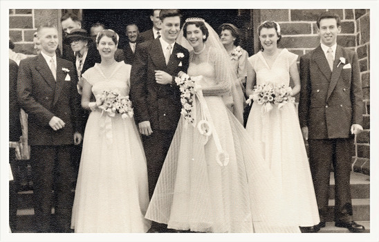 Black and white wedding photo