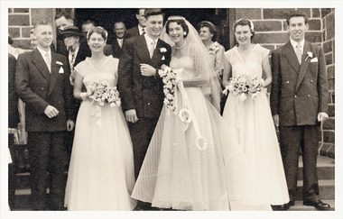 Black and white wedding photo