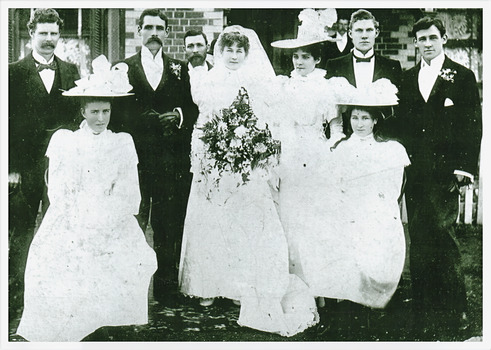 Black and White Photo of the wedding of William and Dorethea Reynolds1897