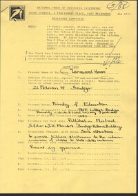 Administrative record - National Trust Collection: Lancewood House, 22 McLaren Street, Bendigo, 1988