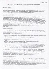 Document - The Ninnes Grave, Robin Hill Estate.  150th Anniversary with family history notes
