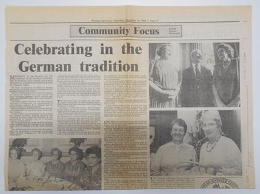 Newspaper - Bendigo Advertiser - Celebrating in the German Tradition, 16.12.1989