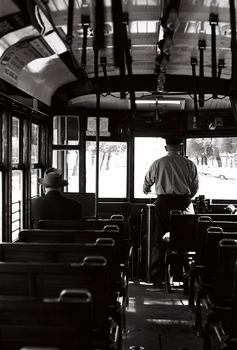 11147.2n Driver and passenger inside a Birney Car