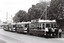 11147.2y The four Birney Cars at Eaglehawk beside Canterbury Park with the Drivers and the Inspector