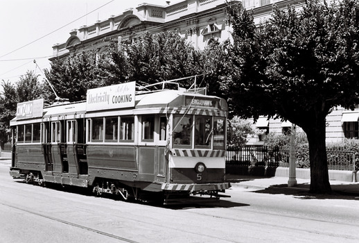11147.3ad No 5 to Eaglehawk runs up McCrae St in front of the School of Mines