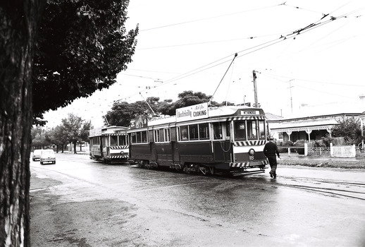 11147.5g Three trams at the Golden Square Terminus in High Street