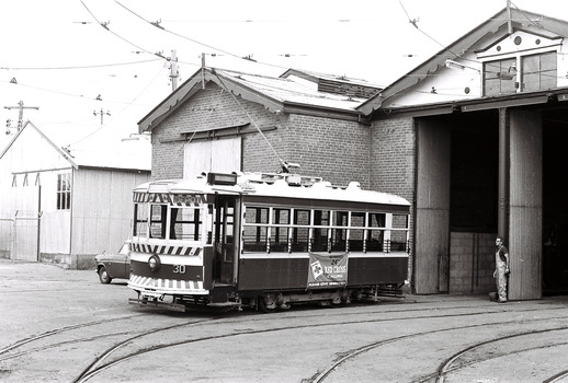 11147.6x Birney Car 30 tram in the depot