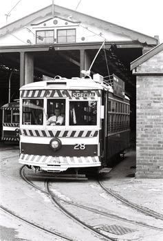11147.6ab No 28 Birney Car at the depot