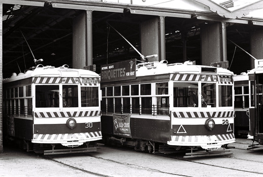 11147.6ae Birney Cars Nos 30 and 29 in the depot